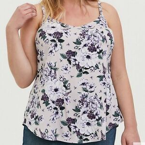5X 28W Torrid Ava Purple Challis Cami Floral Light